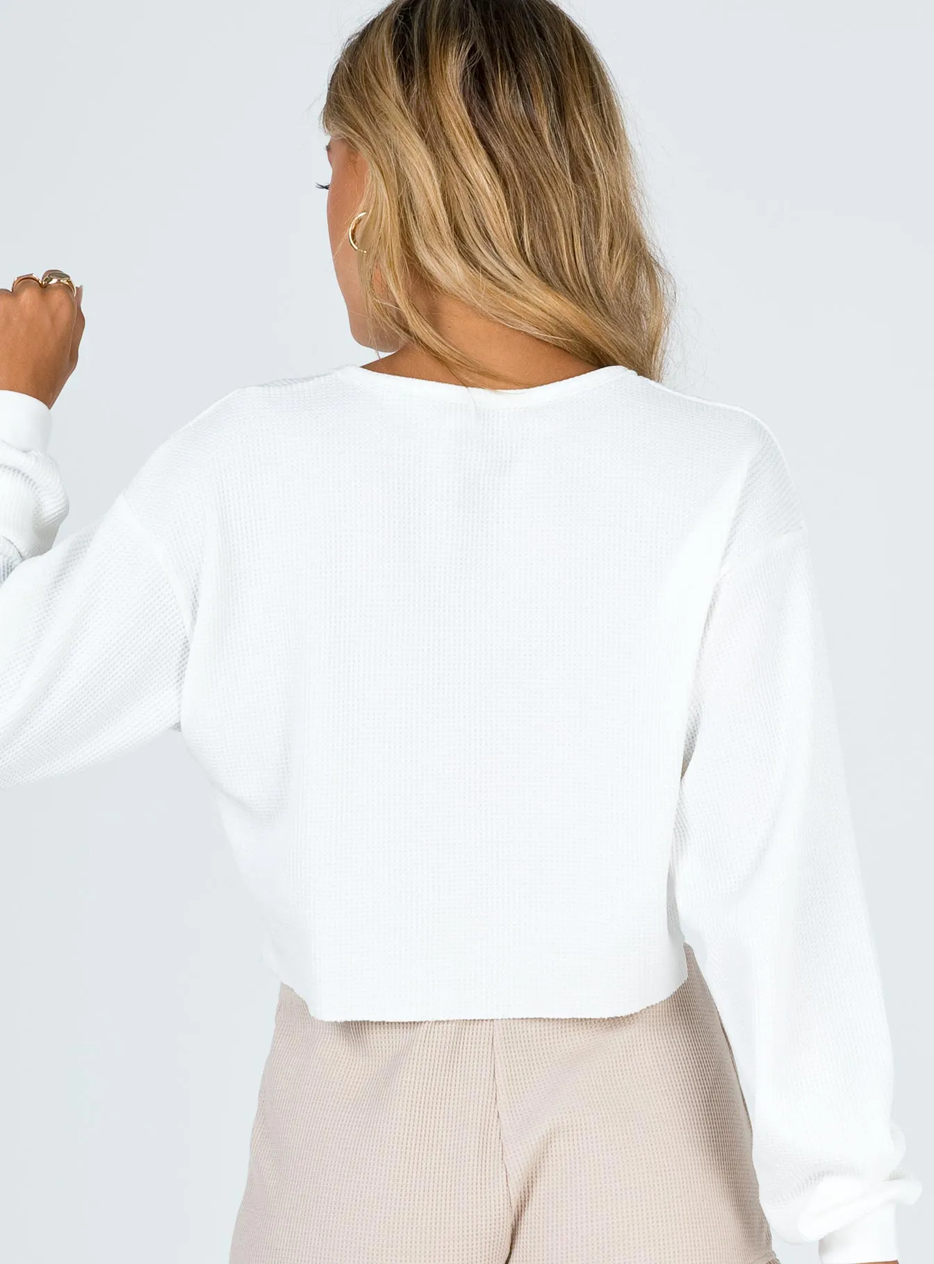 Mia Cropped Henley White