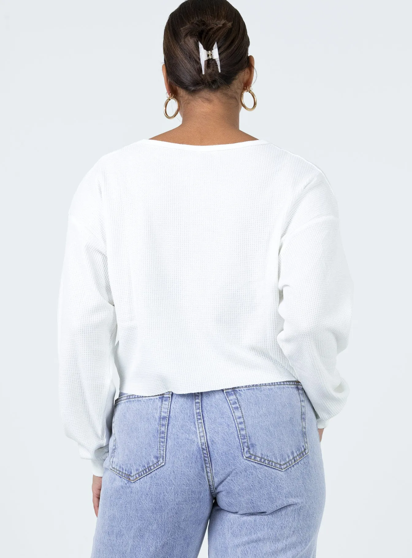 Mia Cropped Henley White