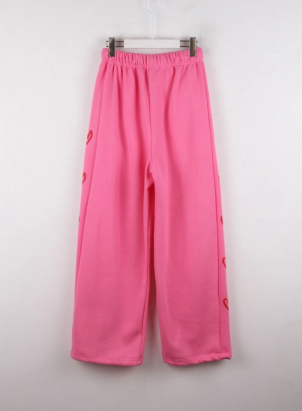 Mid-Waist Side Heart Parachute Jogger Lounge Pants ID313