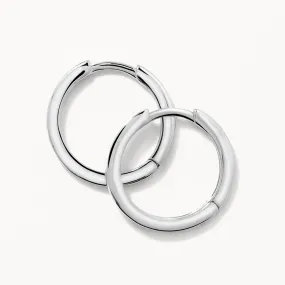 Midi Charm Huggie Earrings in Silver