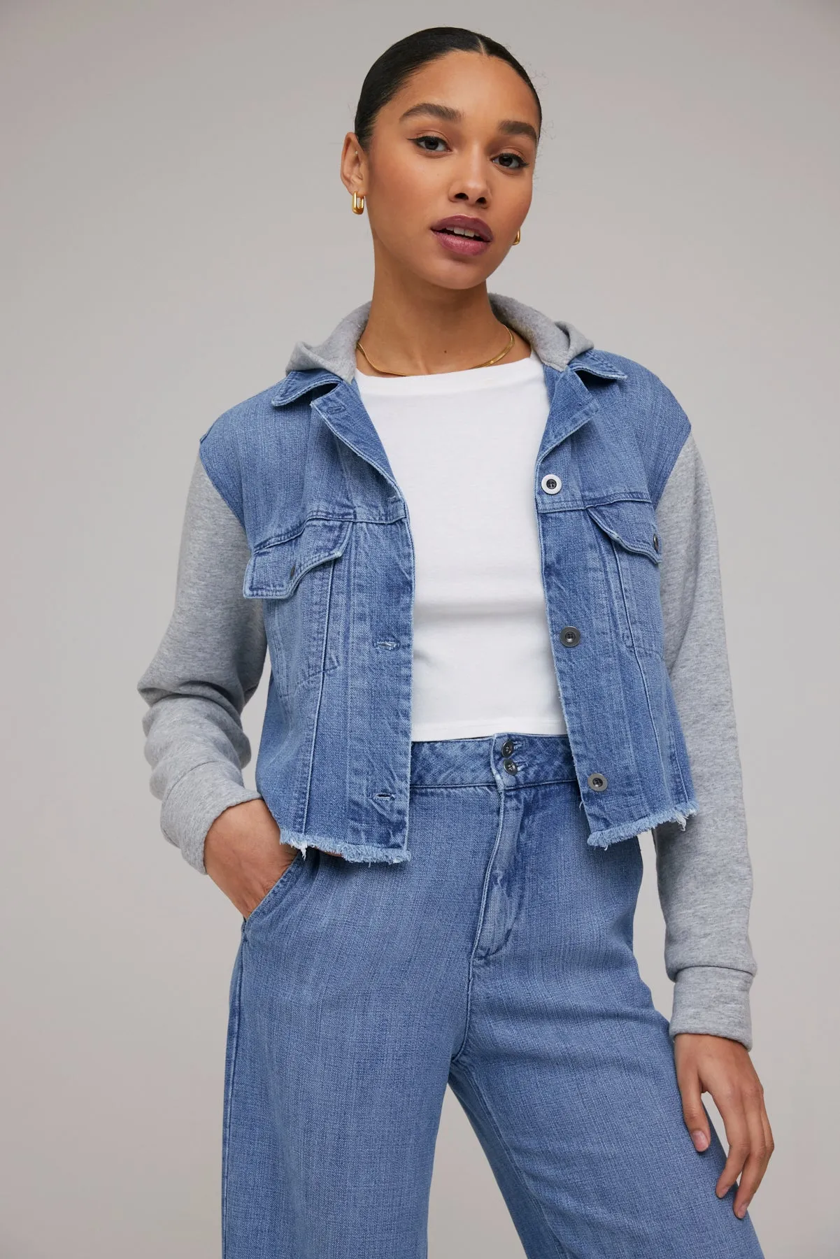 Montana Hoodie Jean Jacket - Vintage Streaky Wash