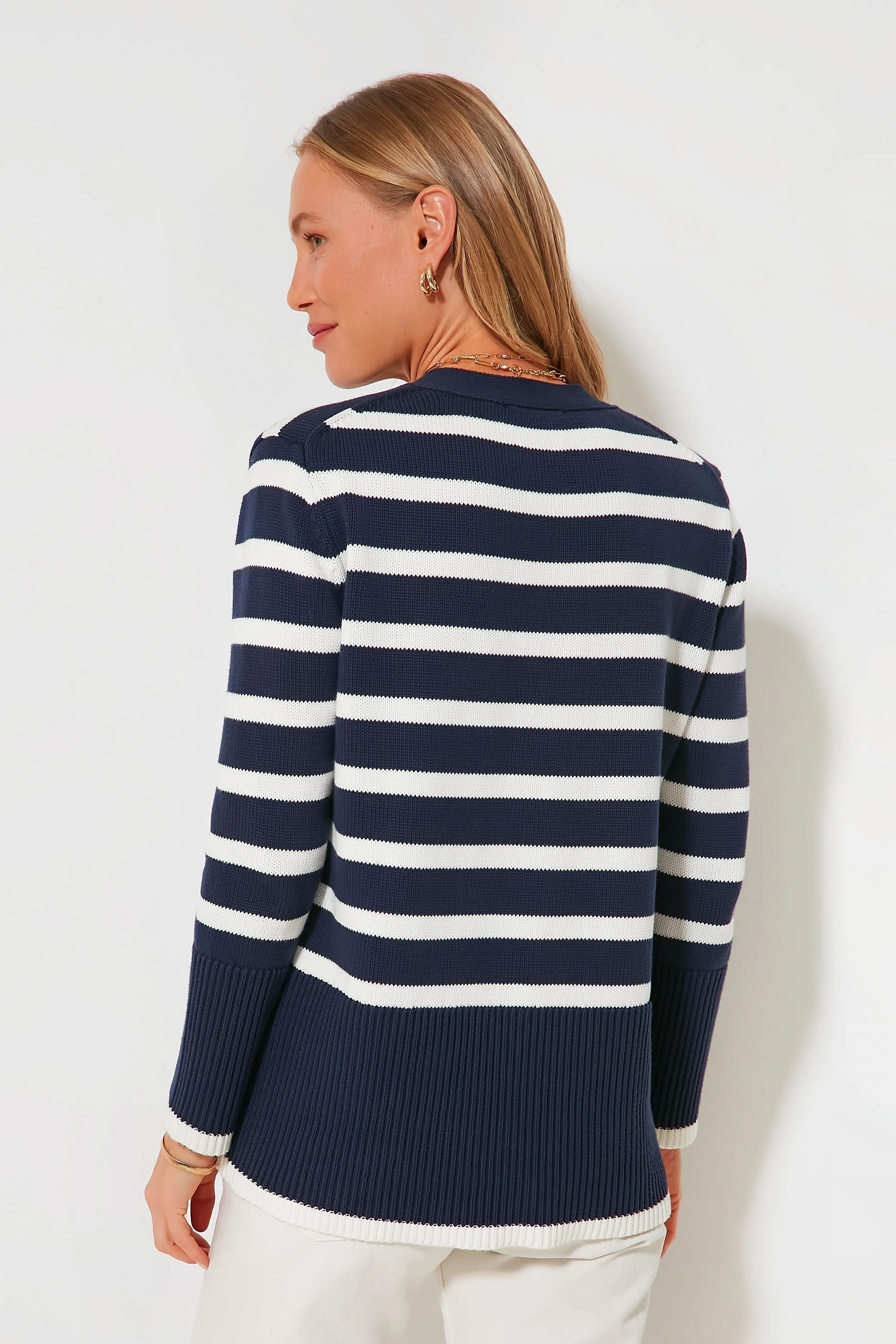 Navy Striped Kerry Cardigan