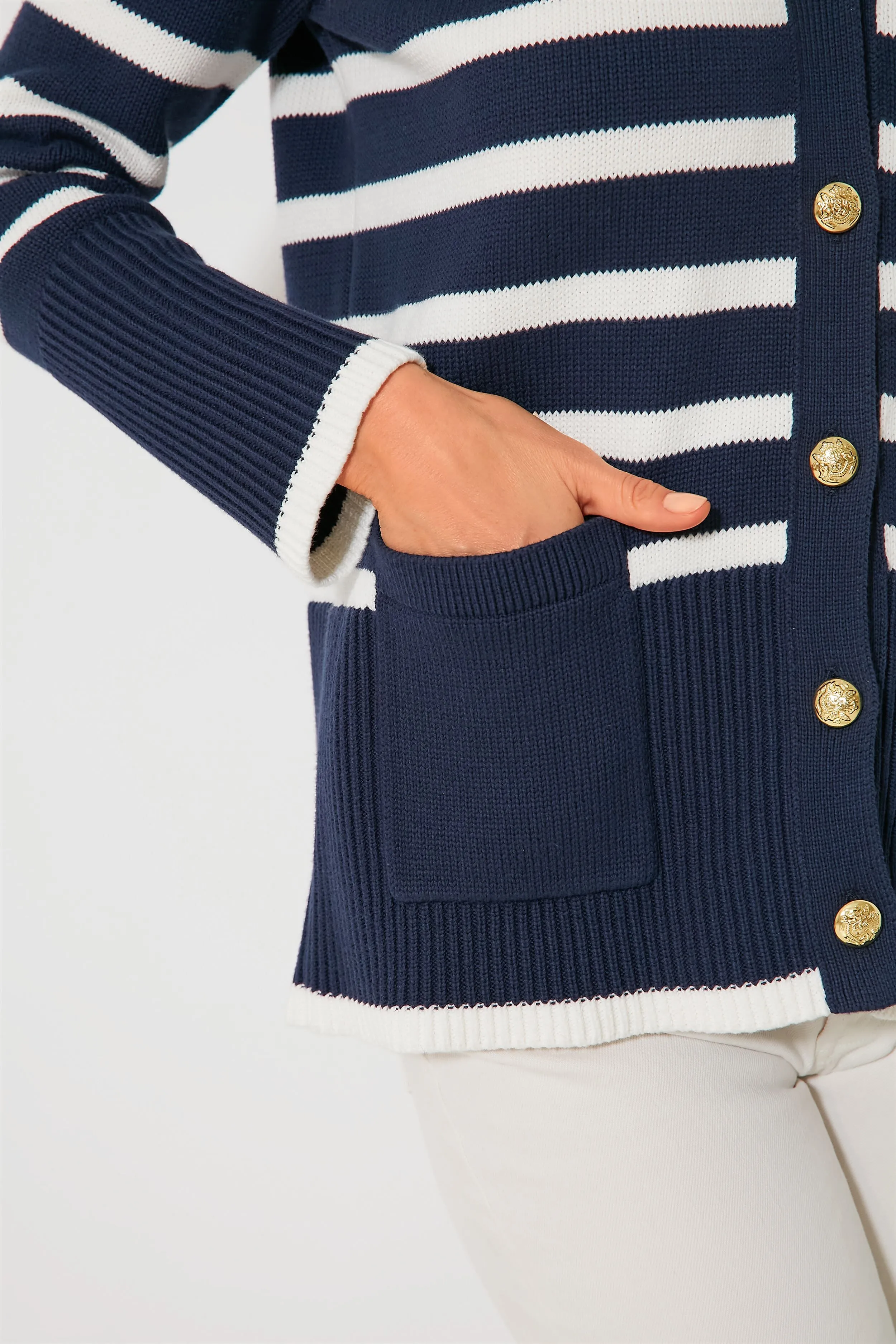 Navy Striped Kerry Cardigan