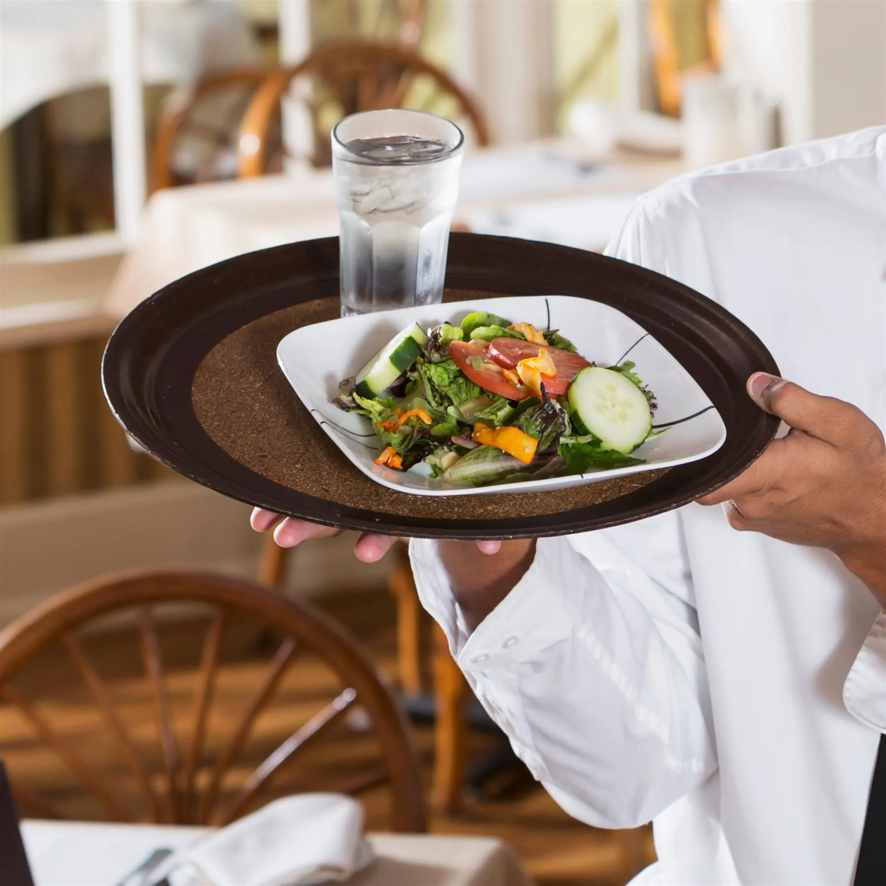 Non-Slip Black Textured Serving Tray