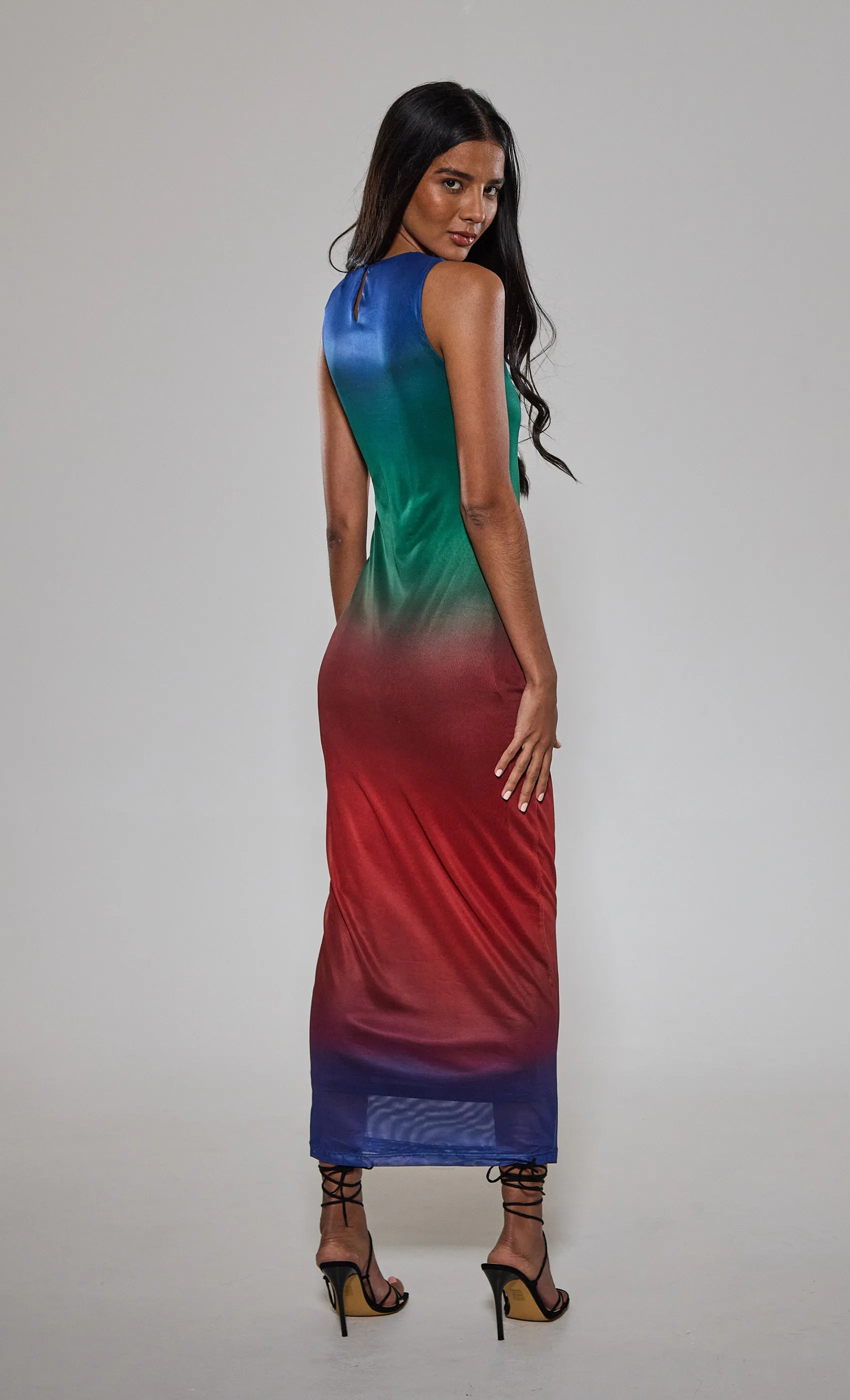 Ombre Blur Tank Maxi Dress