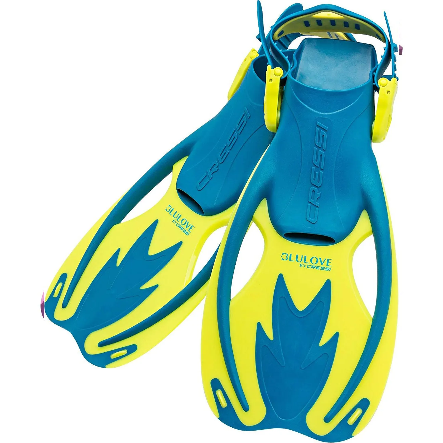 Open Box Cressi Junior Rocks Mask Fin Snorkel SET-Blue / Yellow-LGXLG