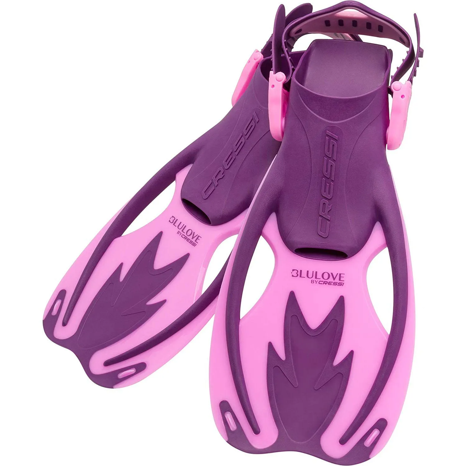 Open Box Cressi Junior Rocks Mask Fin Snorkel SET-Pink / Purple-LGXLG