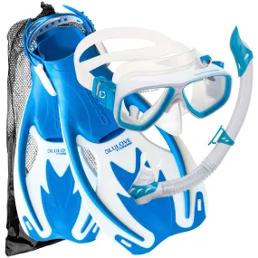 Open Box Cressi Junior Rocks Mask Fin Snorkel SET-White / Blue-SMMD