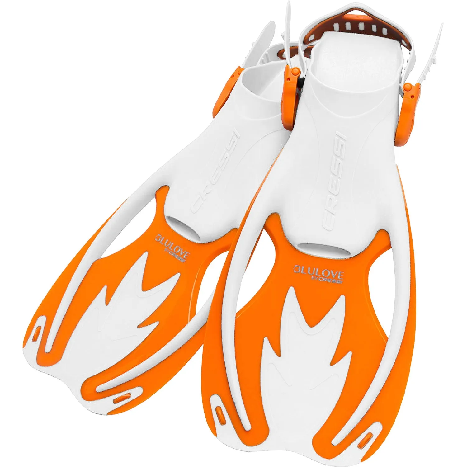 Open Box Cressi Junior Rocks Mask Fin Snorkel SET-White / Orange-LGXLG