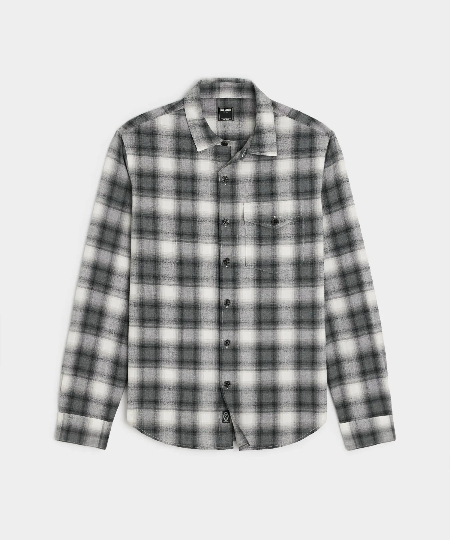 Peached Cotton Lodge Shirt in Grey Plaid