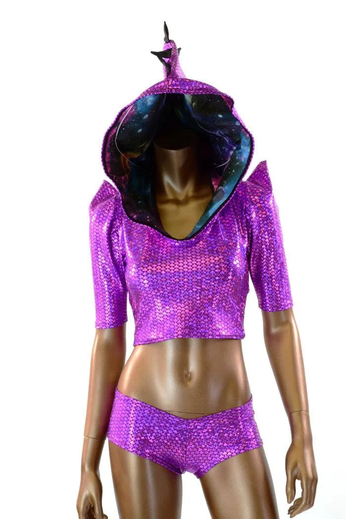 Purple Crop Hoodie & Cheeky Set