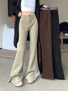 Retro lazy style micro flared pants