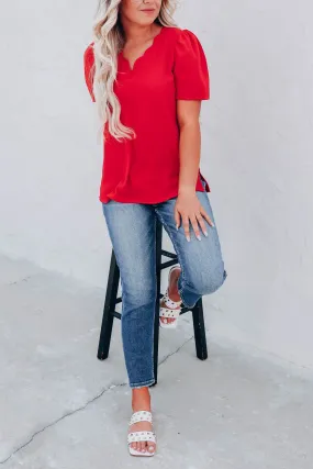 Runnin' The Show Blouse - Red