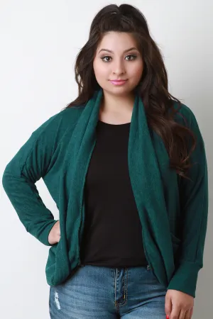 Shawl Collar Open Front Cocoon Cardigan