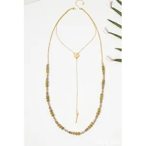 Simply Noelle Rock On Drop Necklace - Palm