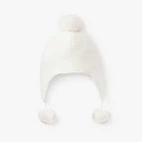 Sofia & Finn White Pom Pom Baby Hat