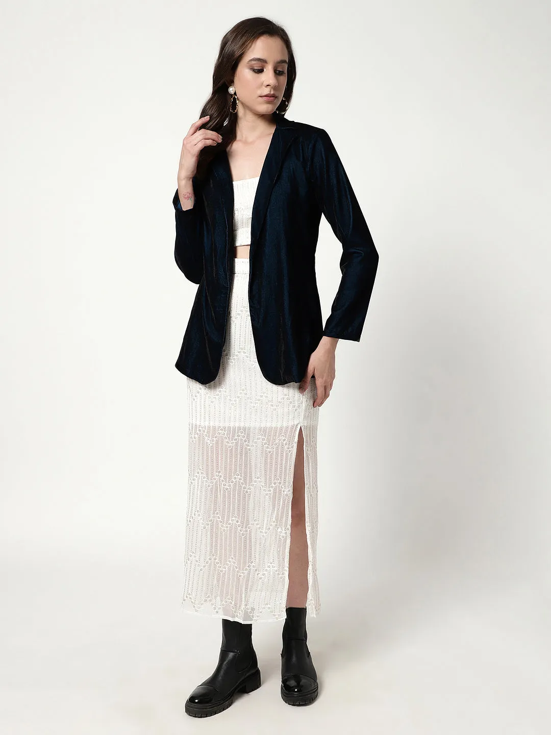 Solid Front Open Soft Blazer