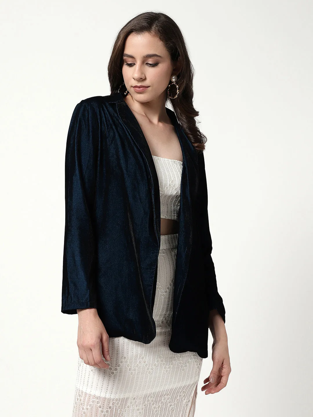 Solid Front Open Soft Blazer