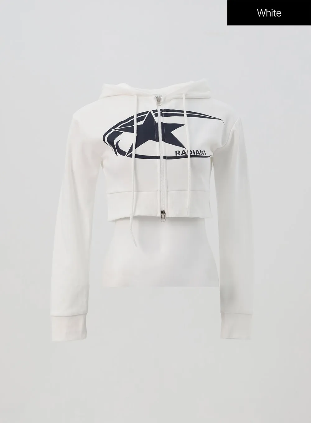 Star Crop Zip Up Hoodie IS327