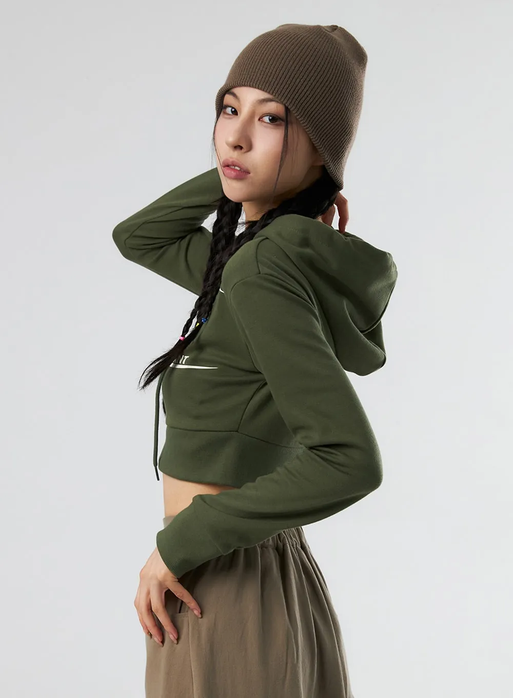 Star Crop Zip Up Hoodie IS327