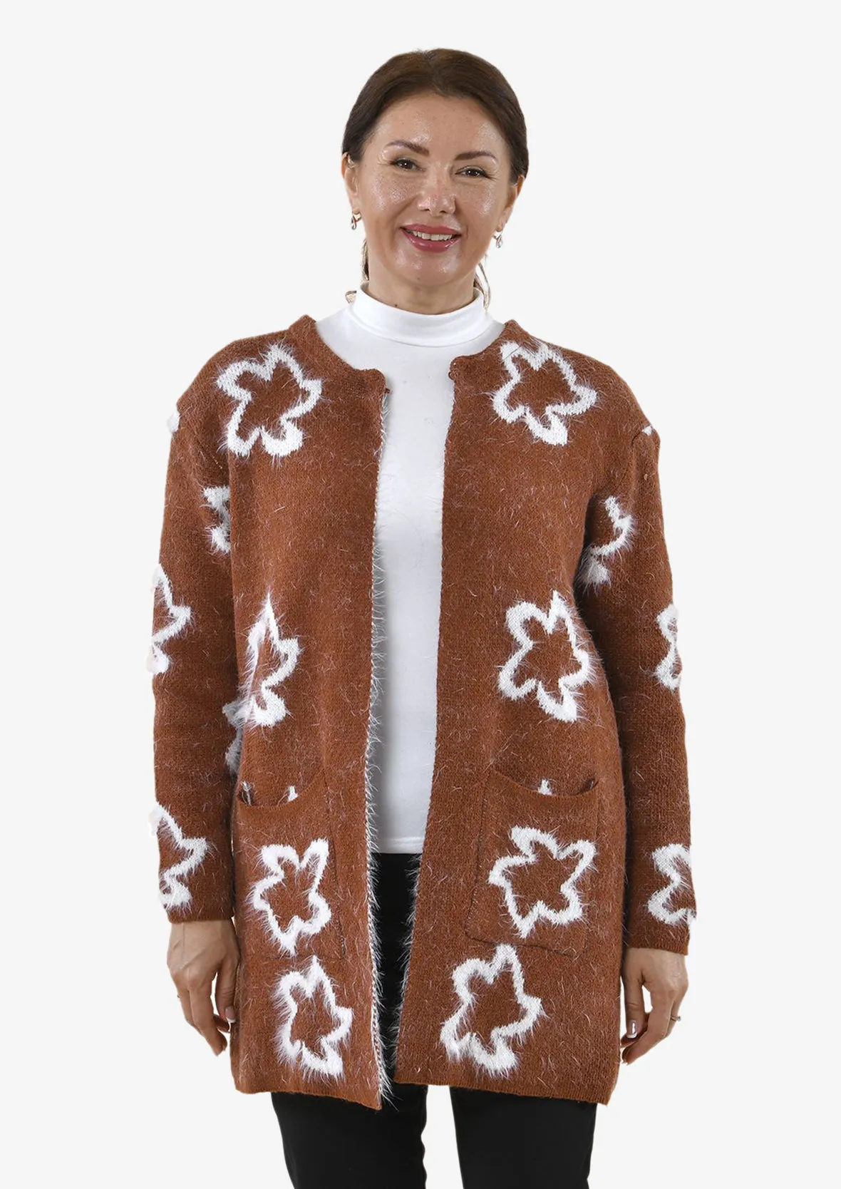 Star Pattern Knit Coatigan