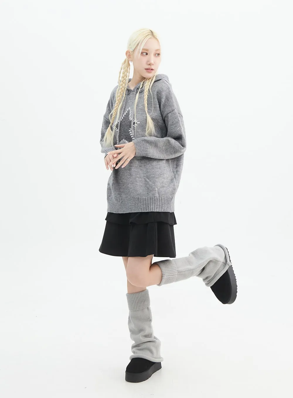 Star Stitched Hoodie Sweater IN327