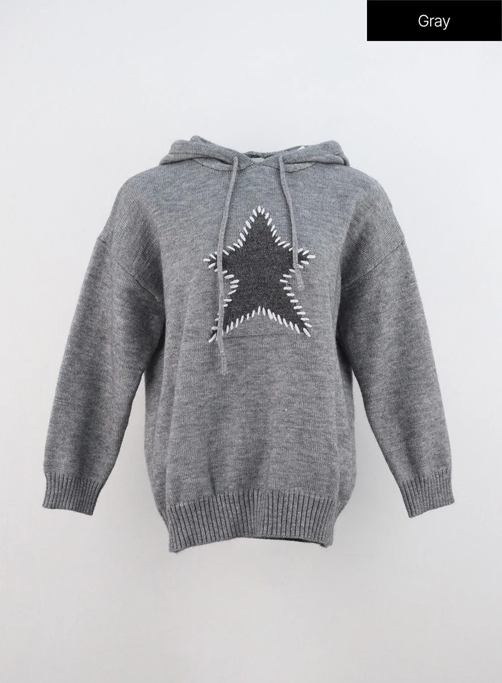 Star Stitched Hoodie Sweater IN327