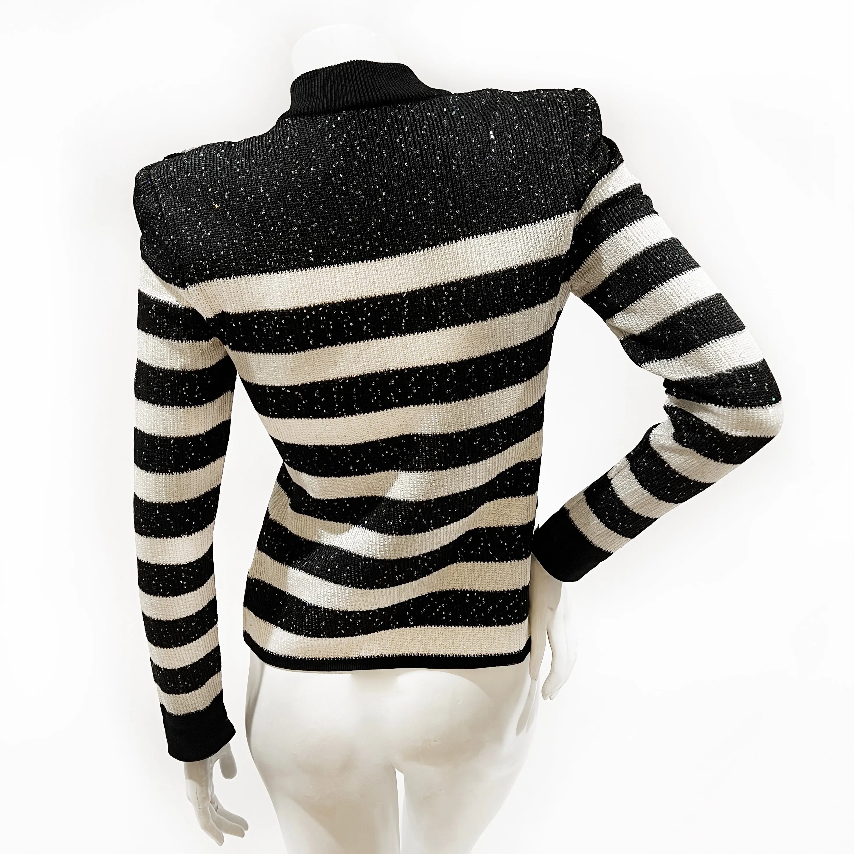 Striped Patterned Sparkle Sweater