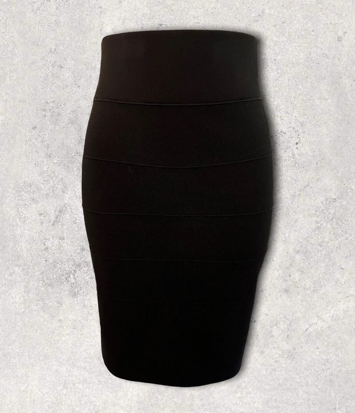 Ted Baker Black Tubular Dip Hem Bandage Mini Bodycon Skirt Size 3 UK 10/12 US 6/8 EU 38/40