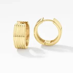 Textured Hoop Earrings in Gold