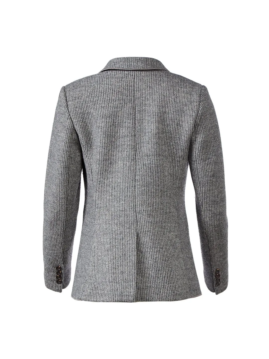 The Hutton Blazer in Sweater Knit in Light Charcoal Heather