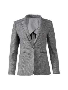 The Hutton Blazer in Sweater Knit in Light Charcoal Heather