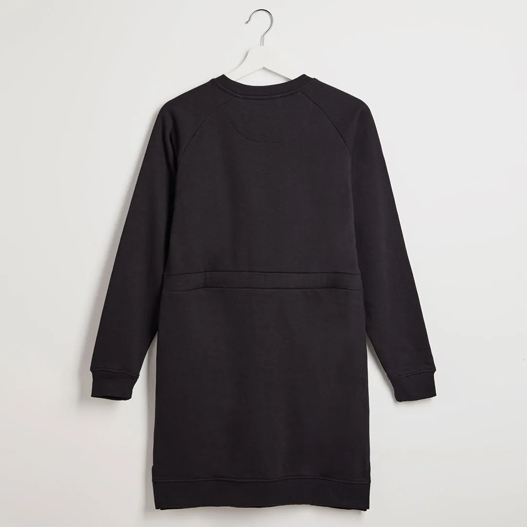 Threadbare Ladies Black Drawcord Sweater Dress