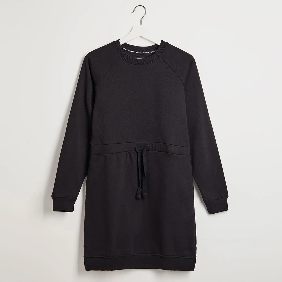 Threadbare Ladies Black Drawcord Sweater Dress