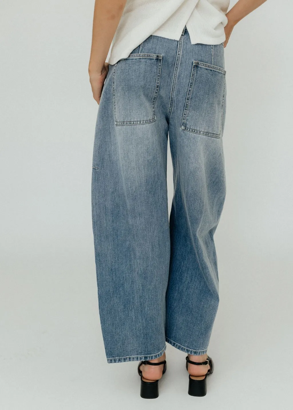 Tibi Classic Wash Denim Sid Jean - Short Length