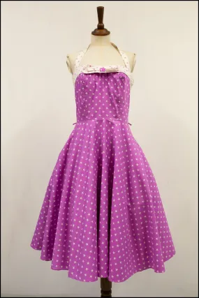 Vintage 1950s Magenta Star Print Dress