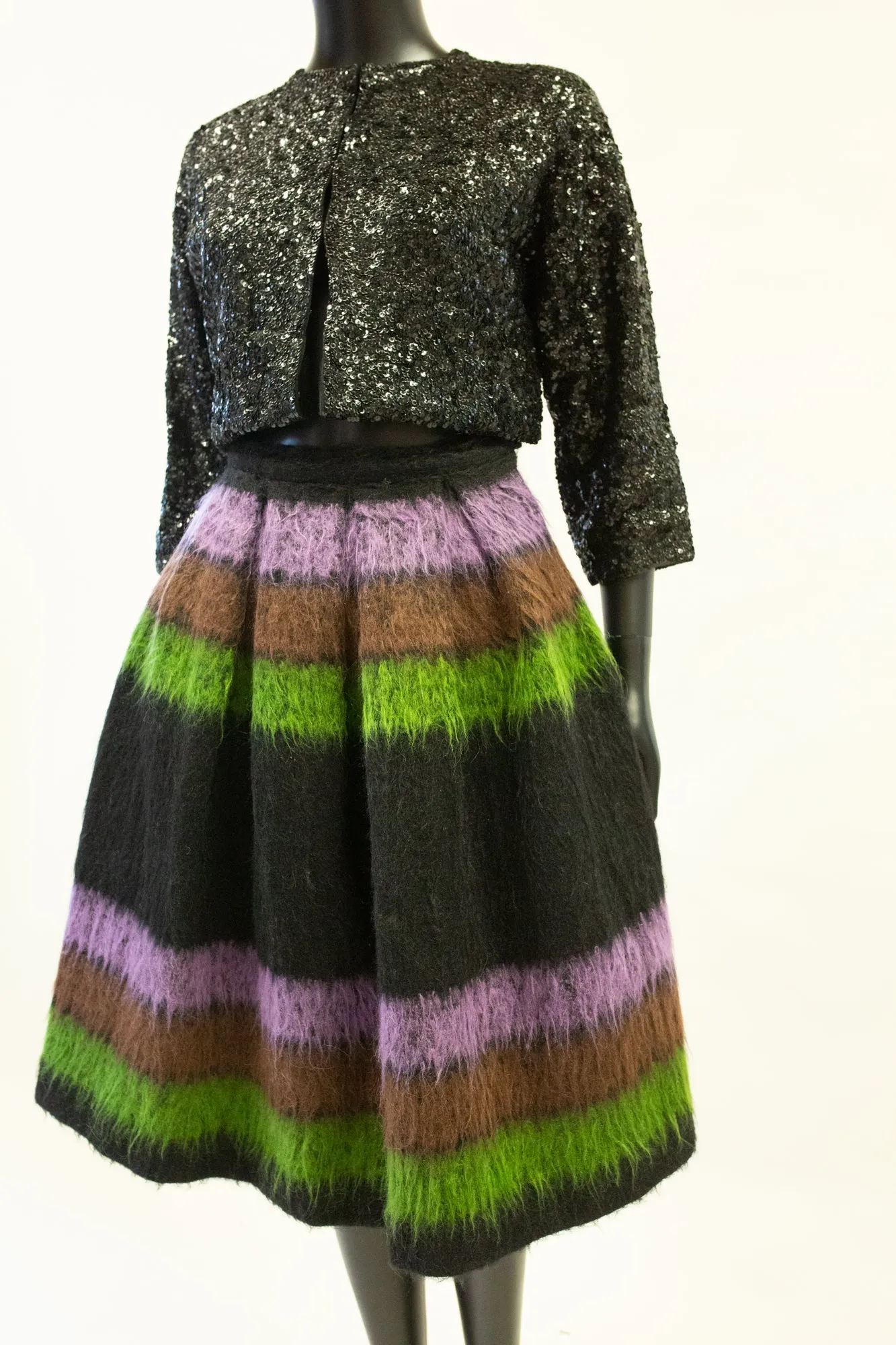 Vintage 1950s Mohair Midi Skirt