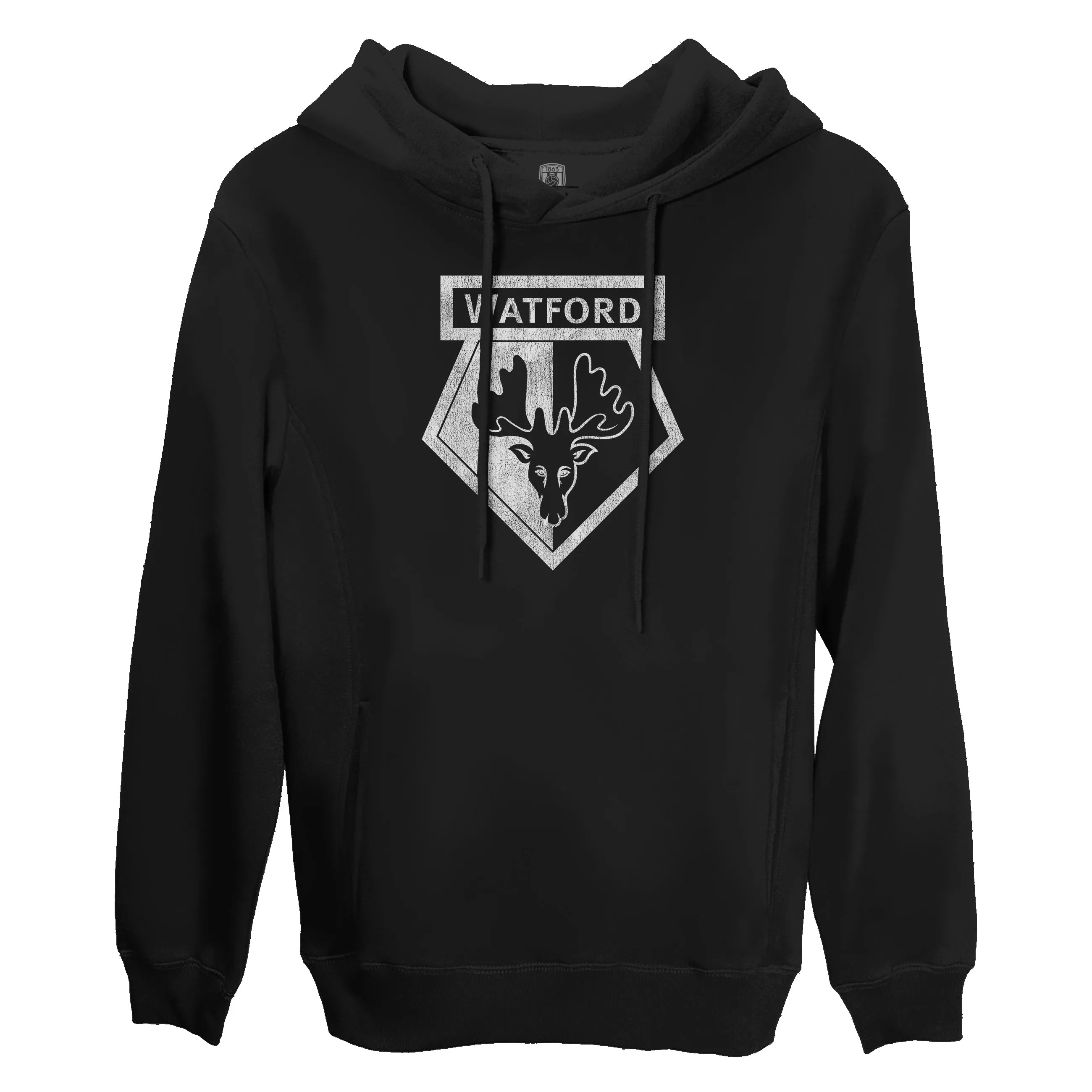 Watford Mono Badge Fleece Pullover Hoodie - Black