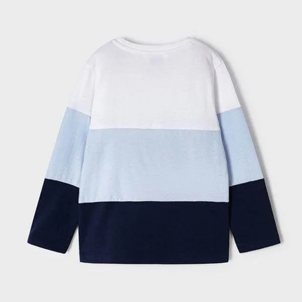 WHITE AND BLUE LONG SLEEVE SWEAT-SHIRT FOR BOYS