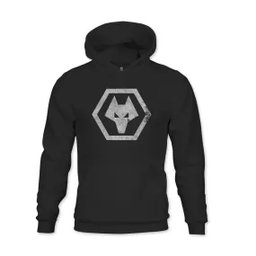 Wolverhampton Wanderers Mono Badge Youth Fleece Pullover Hoodie - Black