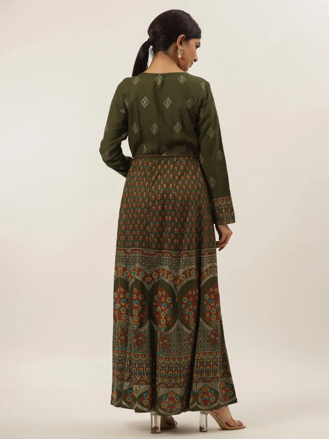 Women Green Cotton Dress