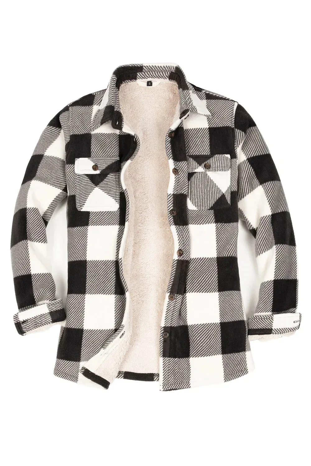 Women's Matching Family Button Up Black White Plaid Jacket