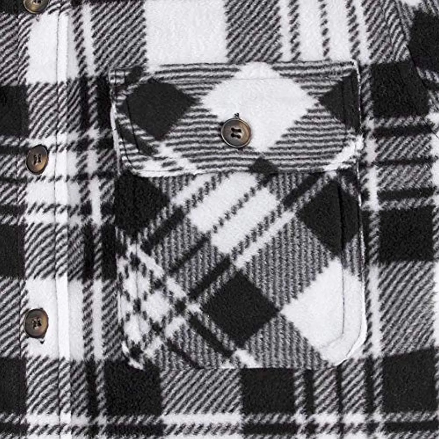 Women's Matching Family Button Up Black White Plaid Jacket