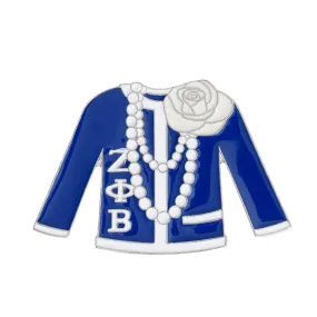 Zeta Phi Beta Brooch Pin Blue White Sweater Sorority Pin