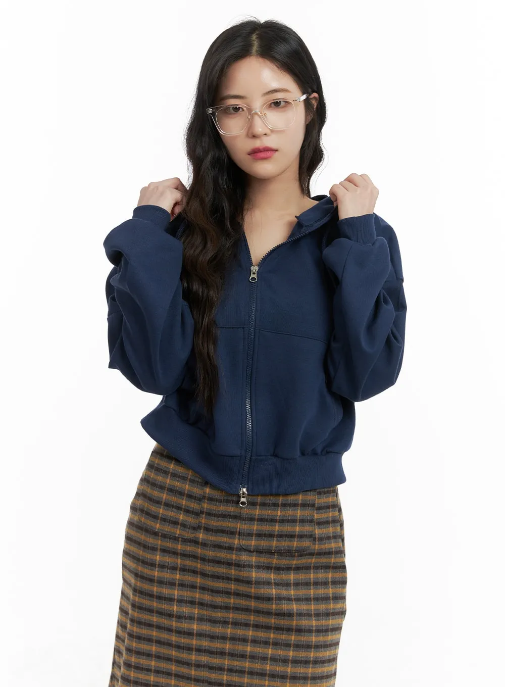 Zip-Up Crop Hoodie OM422