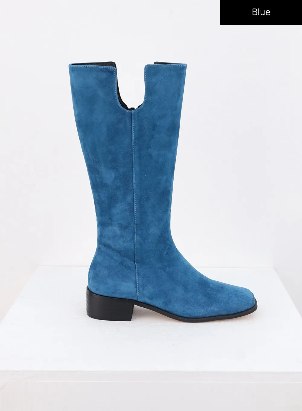 Zip-Up Suede Knee-High Boots CS305