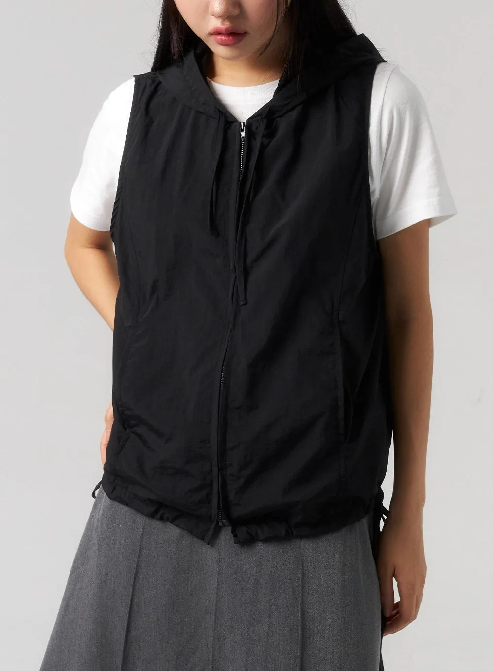 Zip-Up Vest Hoodie CU328