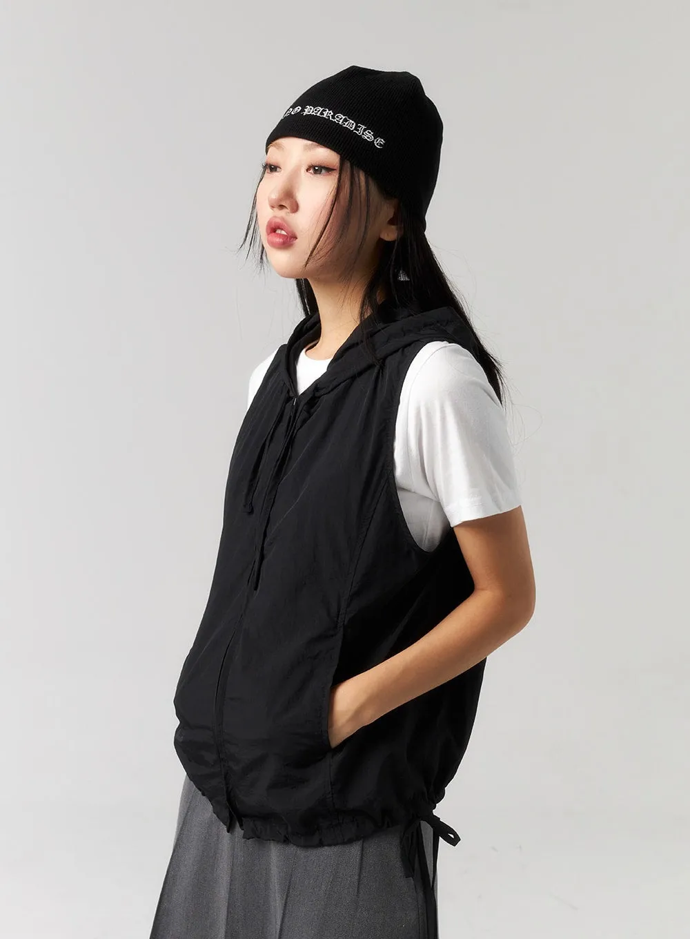 Zip-Up Vest Hoodie CU328